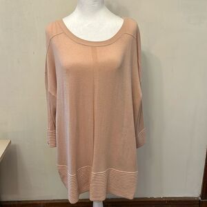 Cyrus pale pink three quarter sleeve lightweight sweater Size 1X EUC